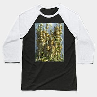 Fantasy Forest Golden Castle Tree Mountain Structure Parnassus Baseball T-Shirt